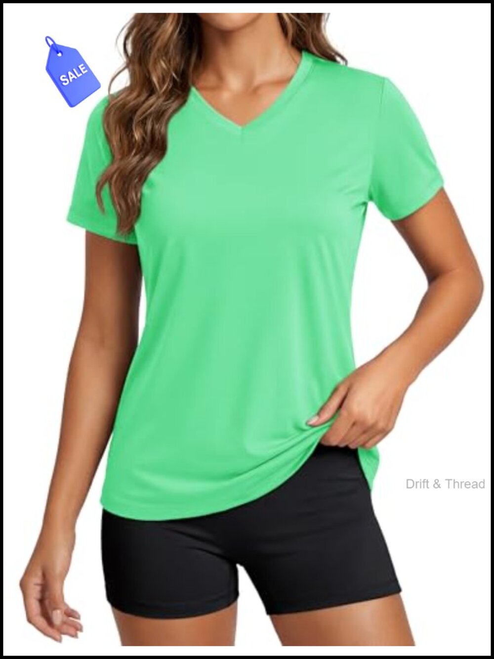 Women's Workout Top Short Sleeve UPF 50+ Quick Dry V-Neck Gym Tee